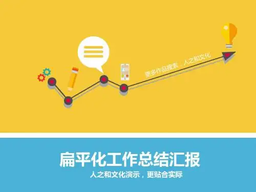 蓝黄扁平化工作总结汇报通用PPT模板