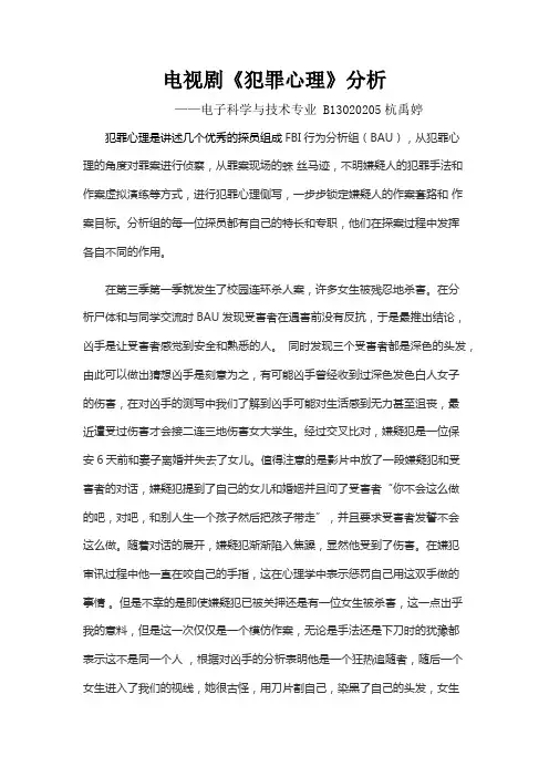 电视剧犯罪心理分析