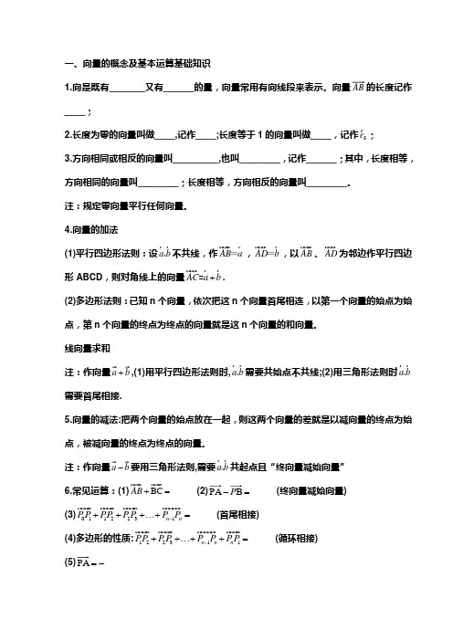 向量复习提纲