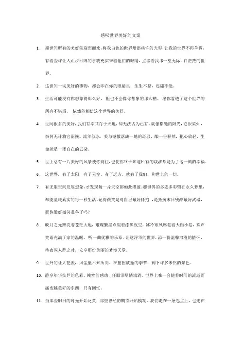 感叹世界美好的文案
