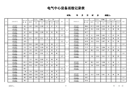 电机巡检日报表空白表