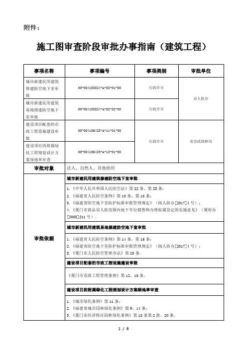 施工图审查阶段办事指引建筑工程厦门行政服务中心