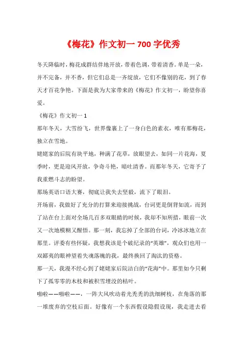 《梅花》作文初一700字优秀