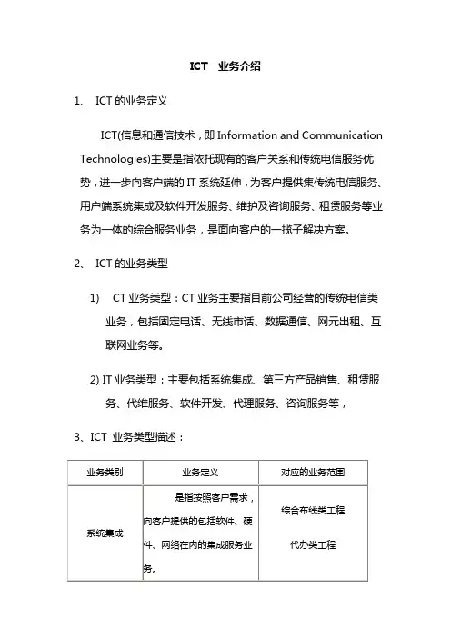 ICT业务介绍