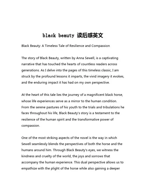 black beauty 读后感英文