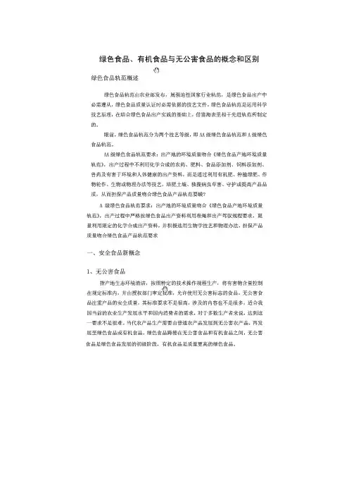 无公害、绿色、有机食品的区别全解
