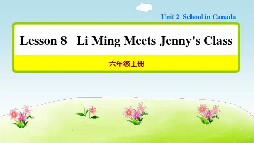 冀教版六年级英语上册Unit 2 lesson 8 LiMing Meets Jenny’s Class【习题课件】