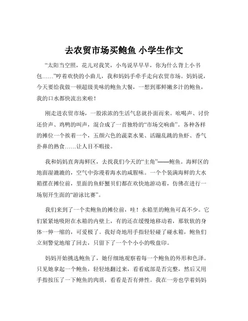 去农贸市场买鲍鱼 小学生作文