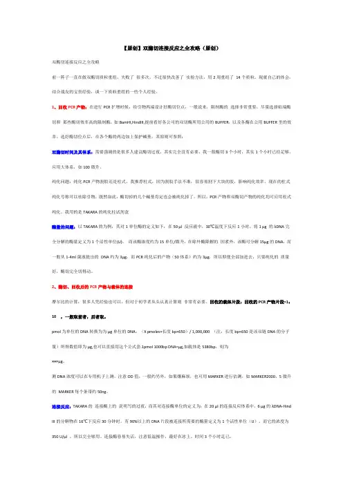 双酶切连接反应