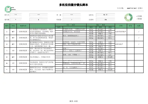 多机位拍摄分镜头脚本