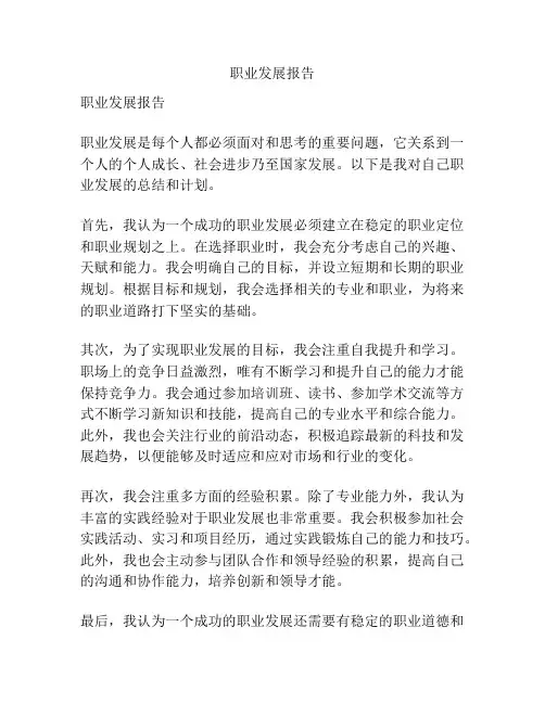 职业发展报告