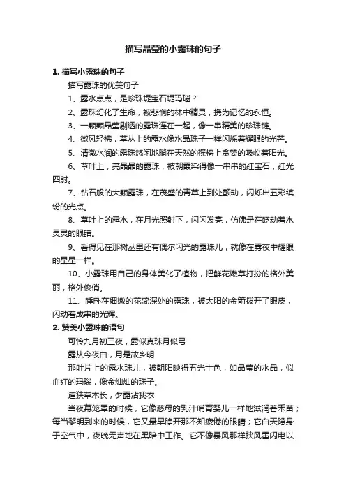 描写晶莹的小露珠的句子