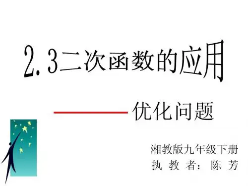 二次函数的应用——优化问题