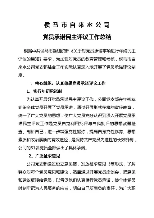 2011年度民主评议党员工作总结