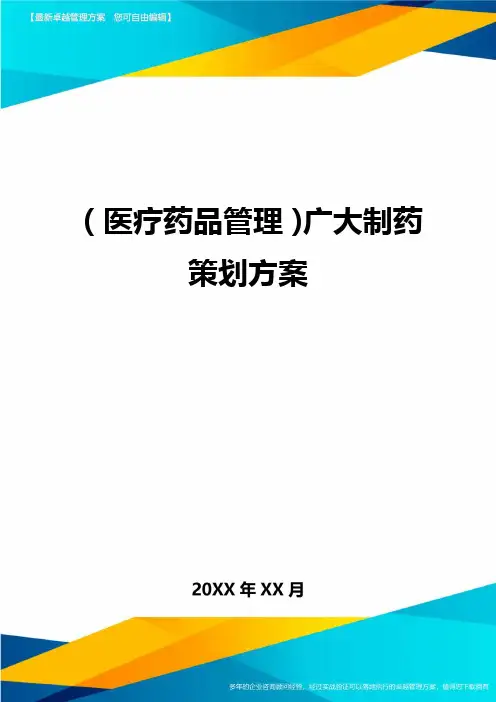 [医疗药品管控]广大制药策划方案