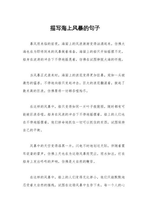 描写海上风暴的句子