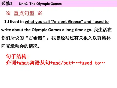 高中英语必修2第二单元重点句型PPT