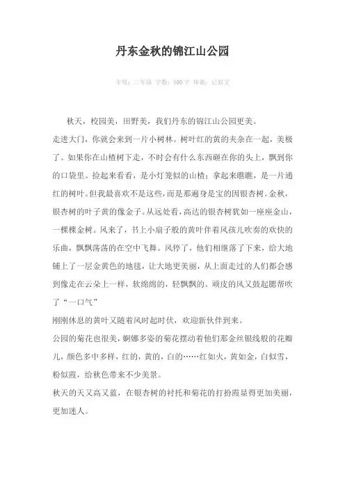 丹东金秋的锦江山公园400字作文