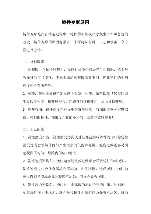 铸件变形原因
