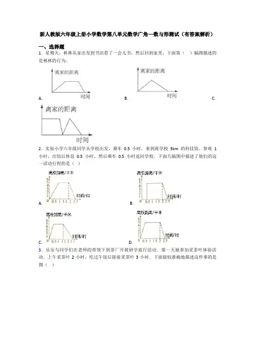 新人教版六年级上册小学数学第八单元数学广角—数与形测试(有答案解析)