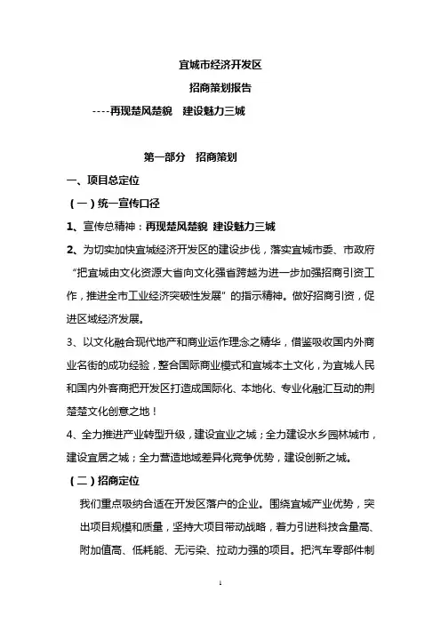 经济开发区招商策划报告
