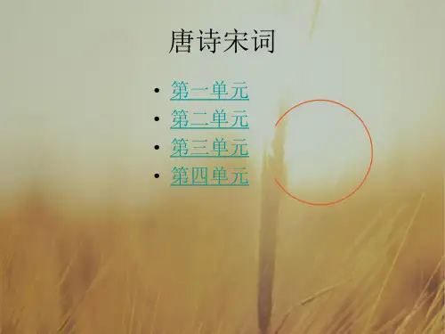 中考语文课件-2020届中考语文唐诗宋词复习 最新