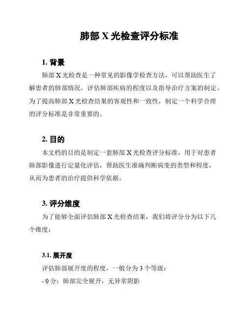 肺部X光检查评分标准