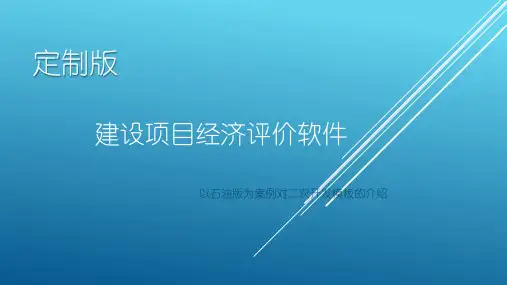 铭星建设项目经济评价软件二次开发资料