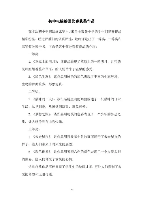 初中电脑绘画比赛获奖作品