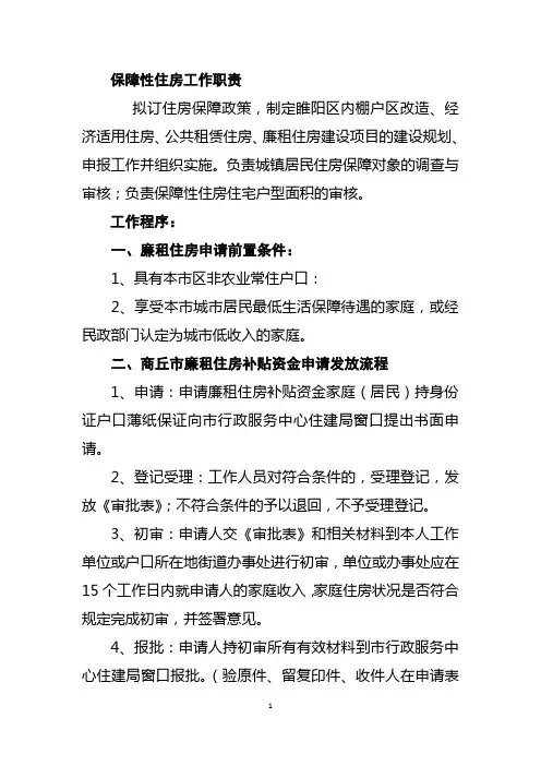 住房保障职责