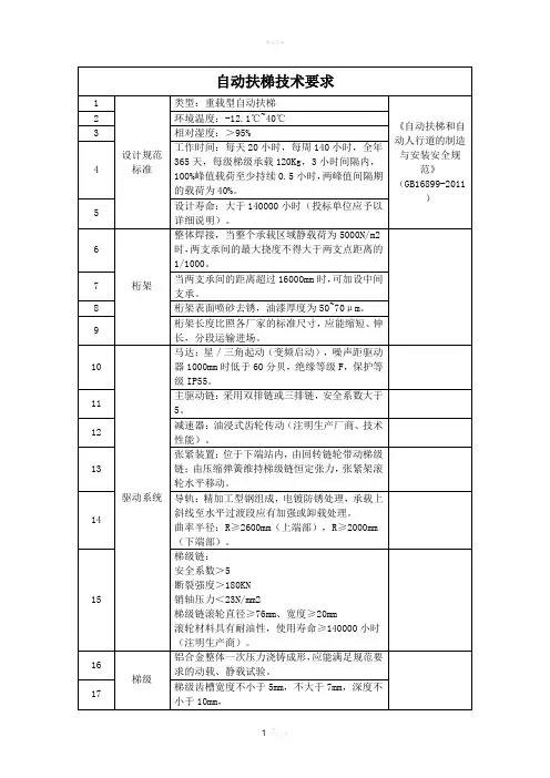 扶梯技术要求--电梯(国内标准)