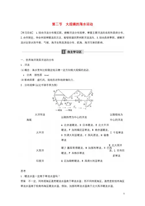 高中地理第三章地球上的水3.2大规模的海水运动学案新人教版必修120171106357