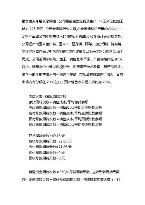 融资测算模板
