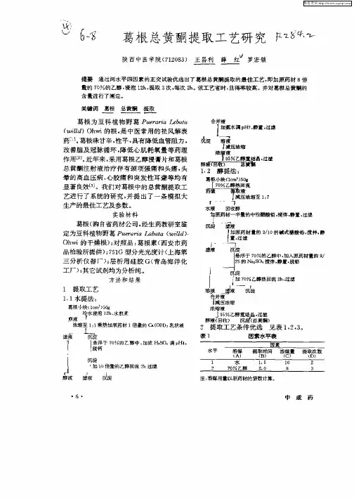 葛根总黄酮提取工艺研究1pdf