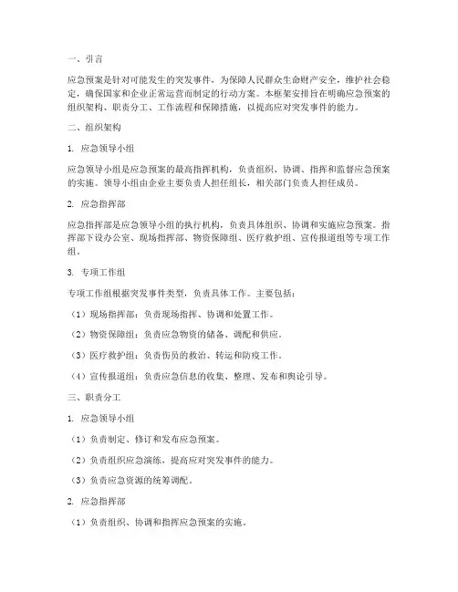 应急预案框架安排