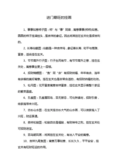 进门最旺的挂画
