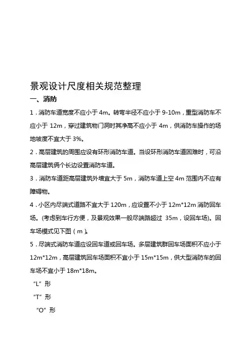 景观设计尺度相关规范整理.doc