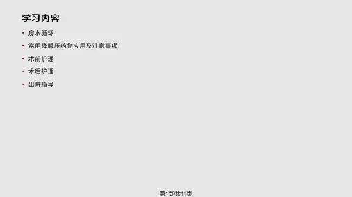 青光眼患者护理常规PPT课件