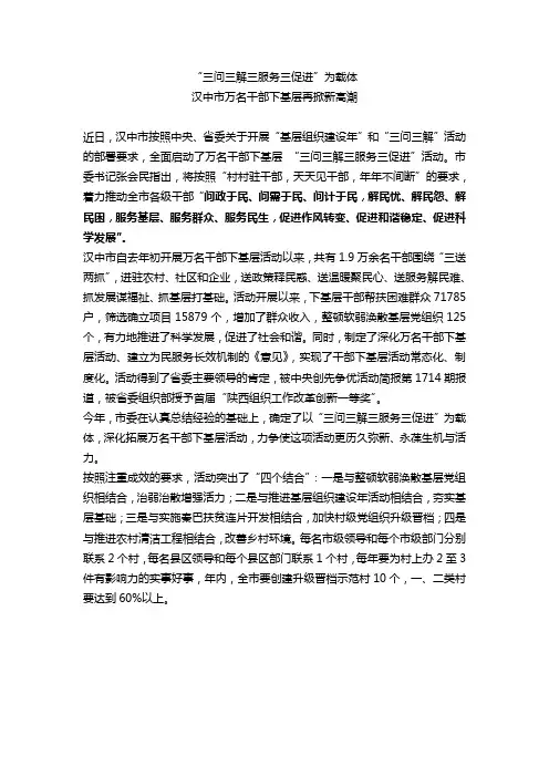 “三问三解三服务三促进”为载体