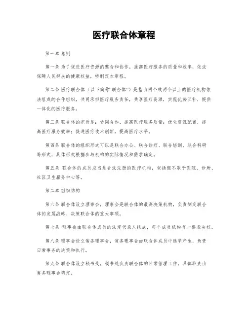 医疗联合体章程