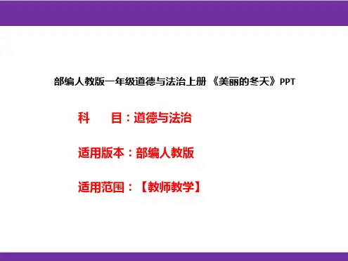 部编人教版一年级道德与法治上册《美丽的冬天》PPT