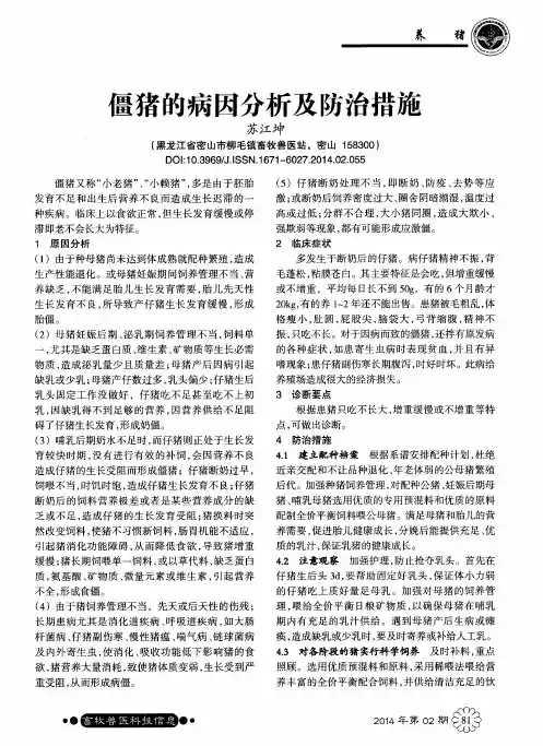 僵猪的病因分析及防治措施