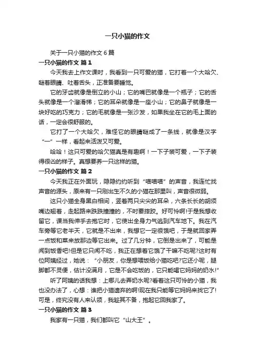 关于一只小猫的作文6篇