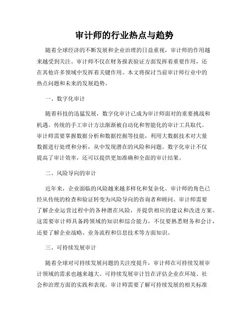 审计师的行业热点与趋势