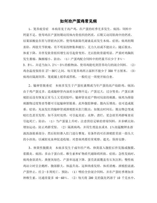 如何治产蛋鸡常见病