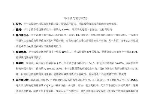 半干法湿法脱硫工艺对比