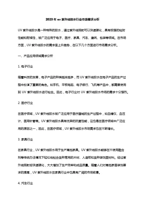 2023年uv紫外线胶水行业市场需求分析