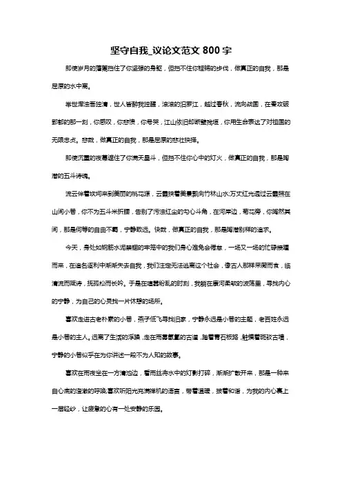 坚守自我-议论文范文800字