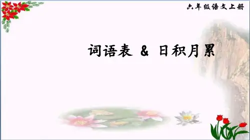 词语表PPT 优秀课件