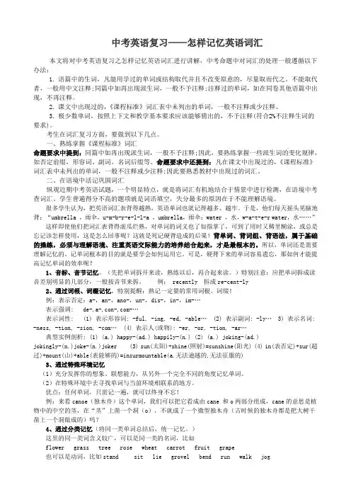 中考英语复习——怎样记忆英语词汇